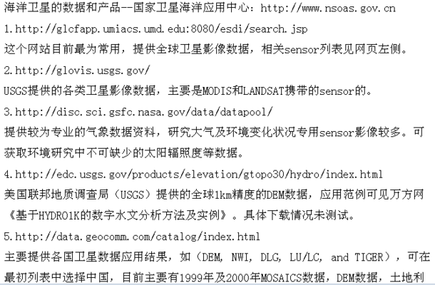 下载遥感影像和DEM的网址大全