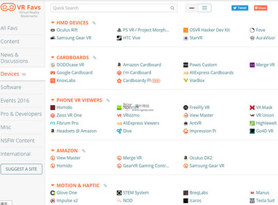 Vrfavs:虚拟现实网址导航